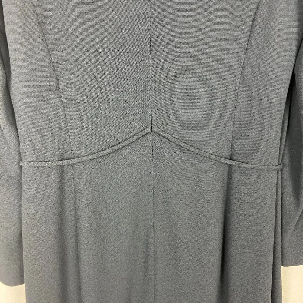 Linda Allard Ellen Tracy Dress Womens 12 Black Sheath Chain Long Sleeve Business